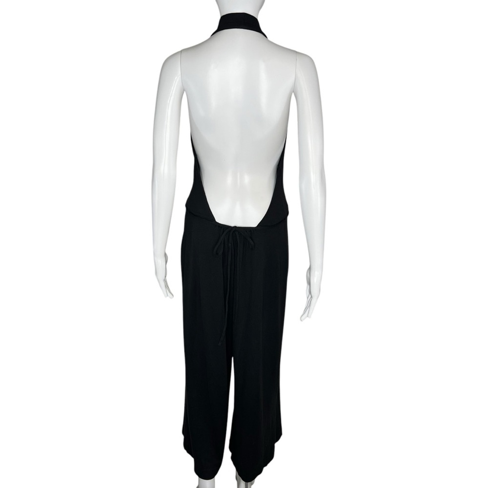 Vince Cropped Belted Stretch-cotton Halterneck Jumpsuit L - Picture 7 of 8